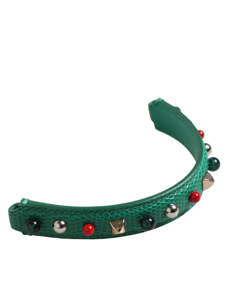 Green Embellished Leather Bag Handle Women Shoulder Strap Dolce & Gabbana