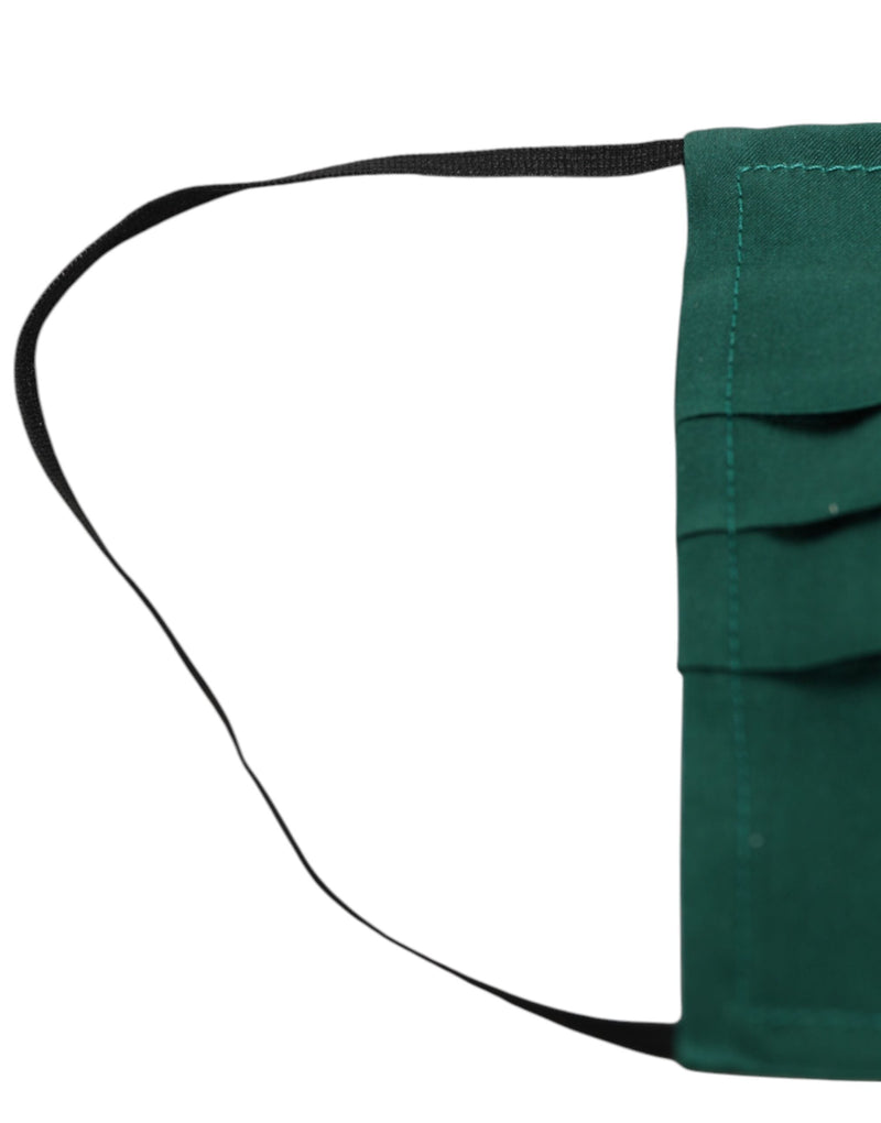Green Silk Pleated Elastic Ear Strap Face Mask Dolce & Gabbana