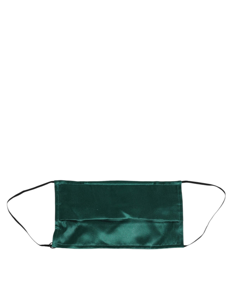 Green Silk Pleated Elastic Ear Strap Face Mask Dolce & Gabbana