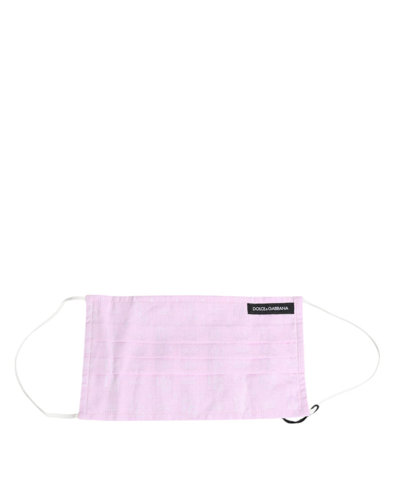 Pink Cotton Logo Elastic Ear Strap Face Mask Dolce & Gabbana