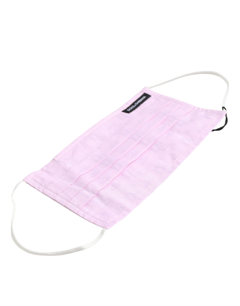 Pink Cotton Logo Elastic Ear Strap Face Mask Dolce & Gabbana