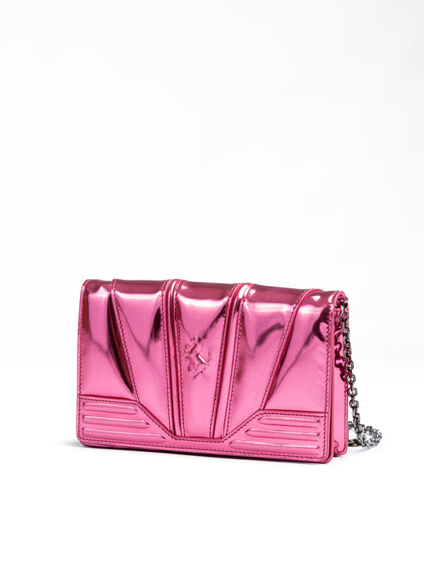 Metal Pink GT patent leather bag with chain Ferrari