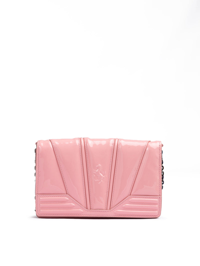 Pink GT patent leather bag with chain Ferrari