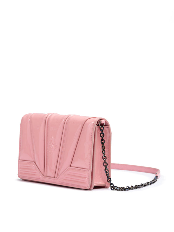 Pink GT patent leather bag with chain Ferrari