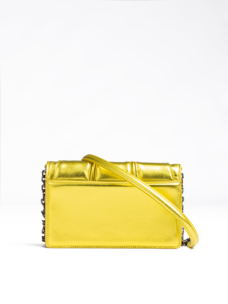 Metal Yellow GT patent leather bag with chain Ferrari
