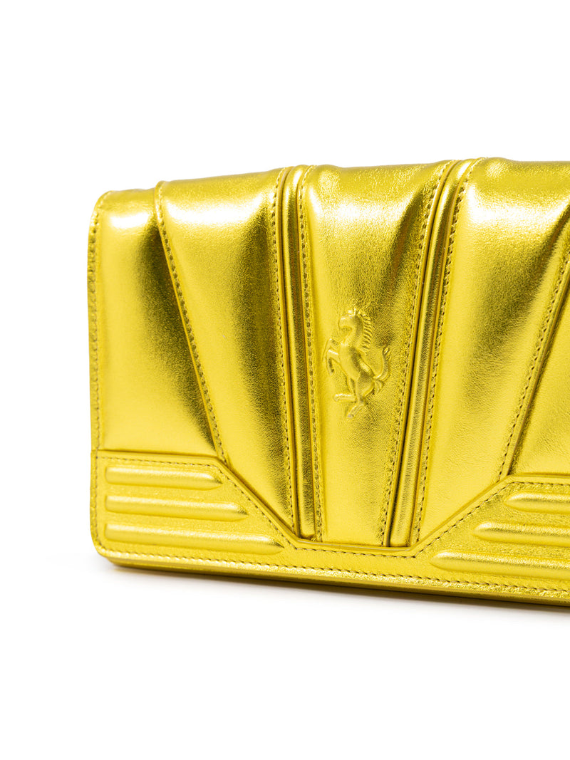 Metal Yellow GT patent leather bag with chain Ferrari