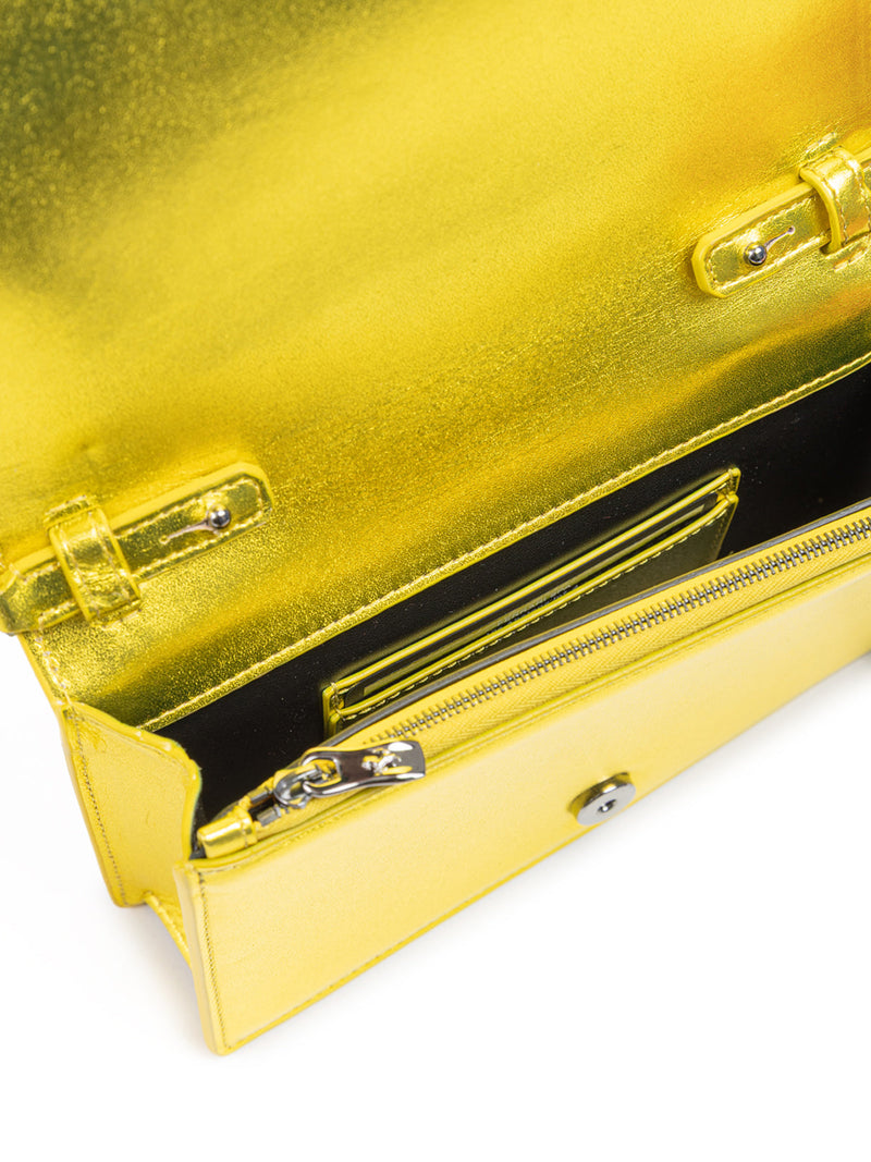 Metal Yellow GT patent leather bag with chain Ferrari