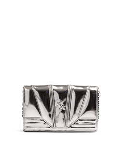 Metal Silver GT patent leather bag with chain Ferrari