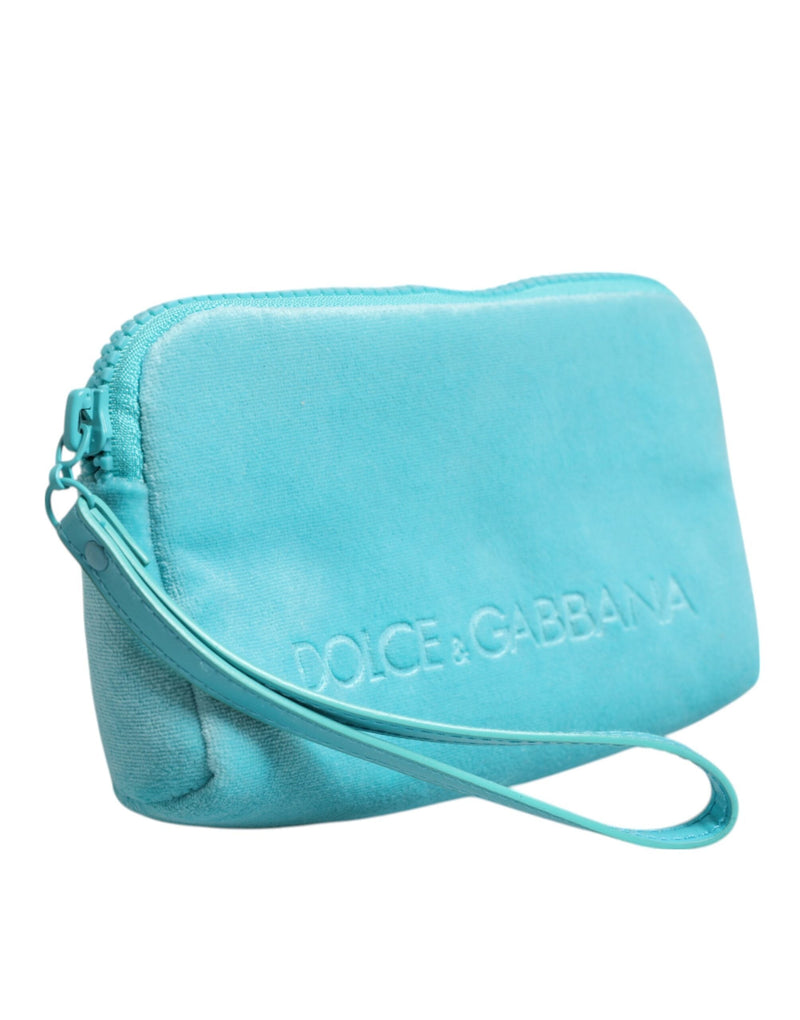 Light Blue Solid Logo Clutch Sunglasses Holder Pouch Bag Dolce & Gabbana