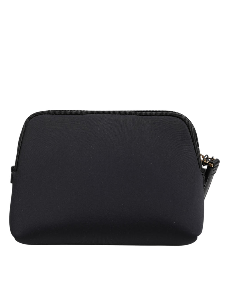 Black Solid Nylon DG LogoPrint Clutch Zip Borse Pouch Bag Dolce & Gabbana