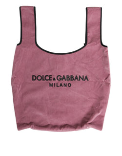 Pink Cotton Velvet DG MILANO Shoulder Shopping Borse Bag Dolce & Gabbana