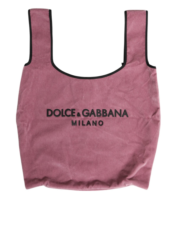 Pink Cotton Velvet DG MILANO Shoulder Shopping Borse Bag Dolce & Gabbana