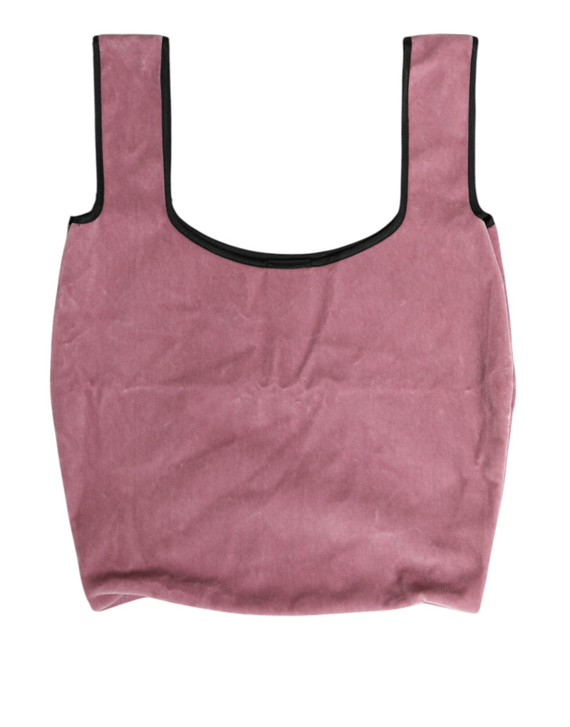 Pink Cotton Velvet DG MILANO Shoulder Shopping Borse Bag Dolce & Gabbana