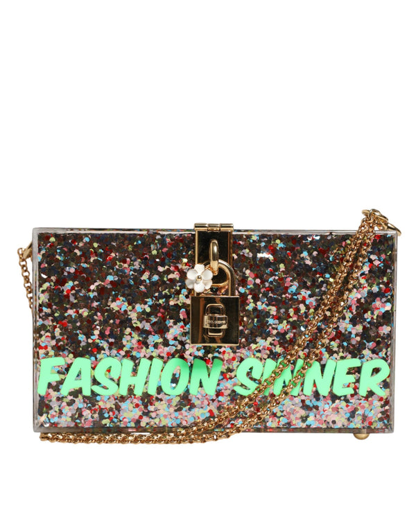 Multicolor PurseBox Fashion Sinner Glitter Crossbody Bag Dolce & Gabbana