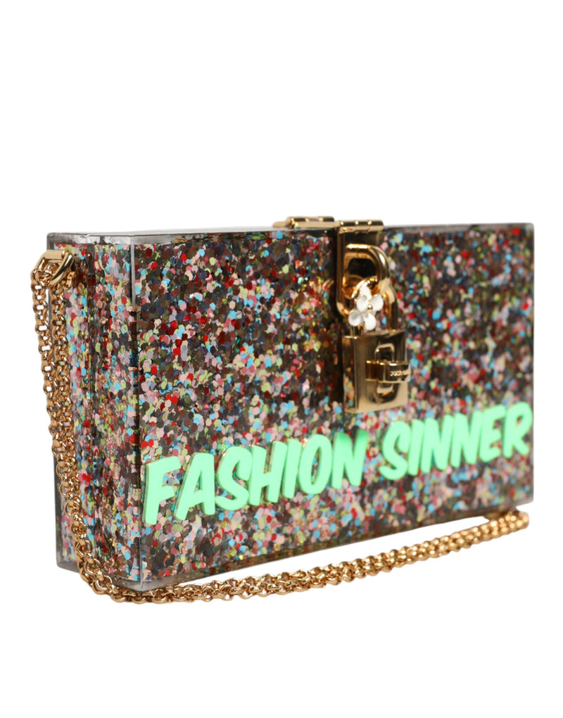 Multicolor PurseBox Fashion Sinner Glitter Crossbody Bag Dolce & Gabbana