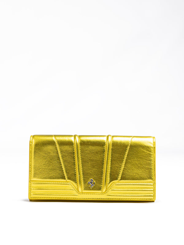 Metal Yellow GT patent leather purse Ferrari