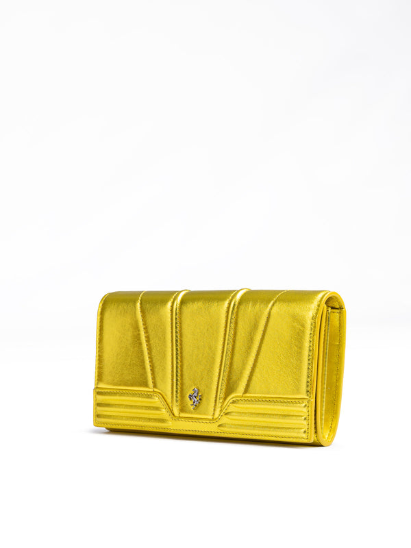 Metal Yellow GT patent leather purse Ferrari