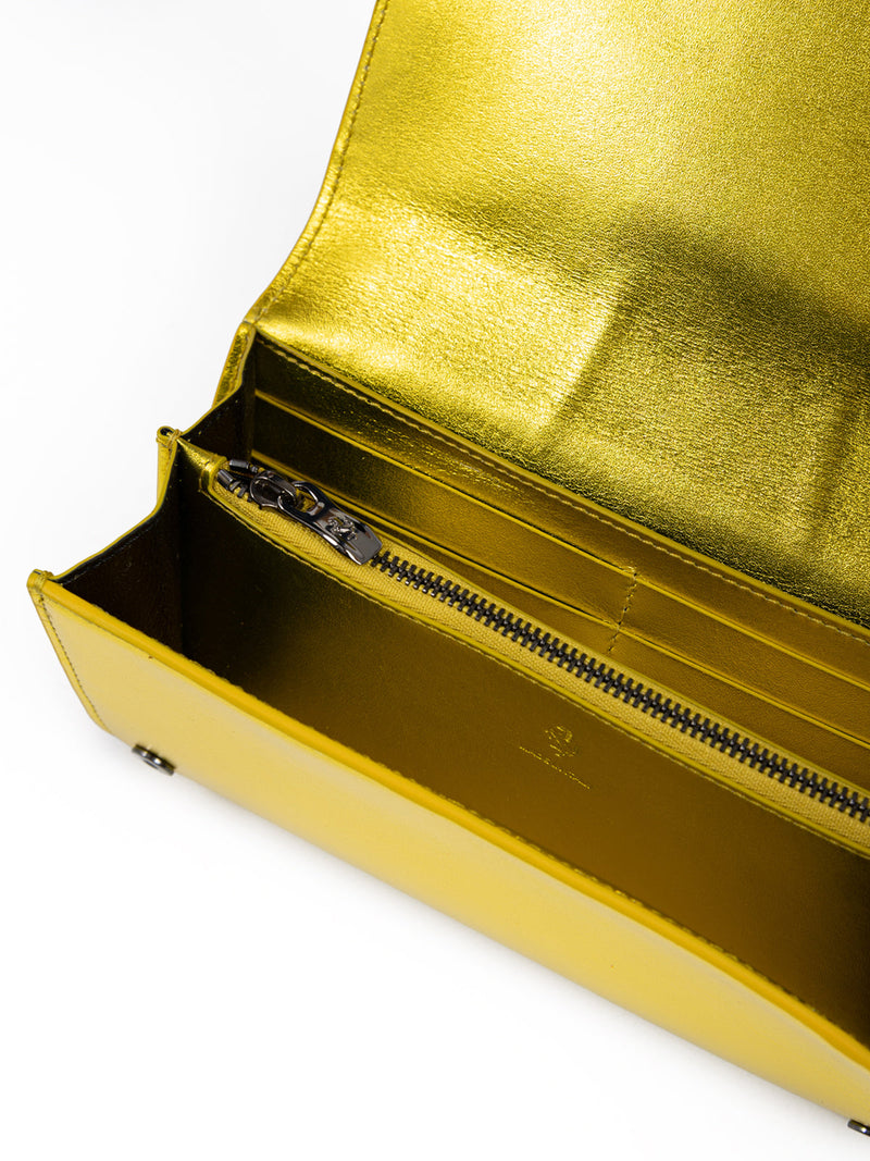 Metal Yellow GT patent leather purse Ferrari