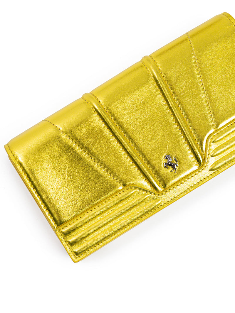 Metal Yellow GT patent leather purse Ferrari