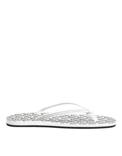 Black White Logo Beachwear Flats Slipper Shoes Dolce & Gabbana