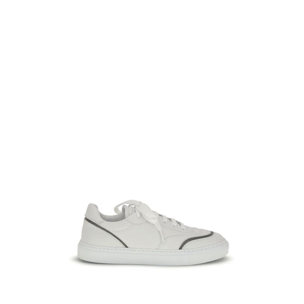 Leather Sneakers with Shiny Details Brunello Cucinelli