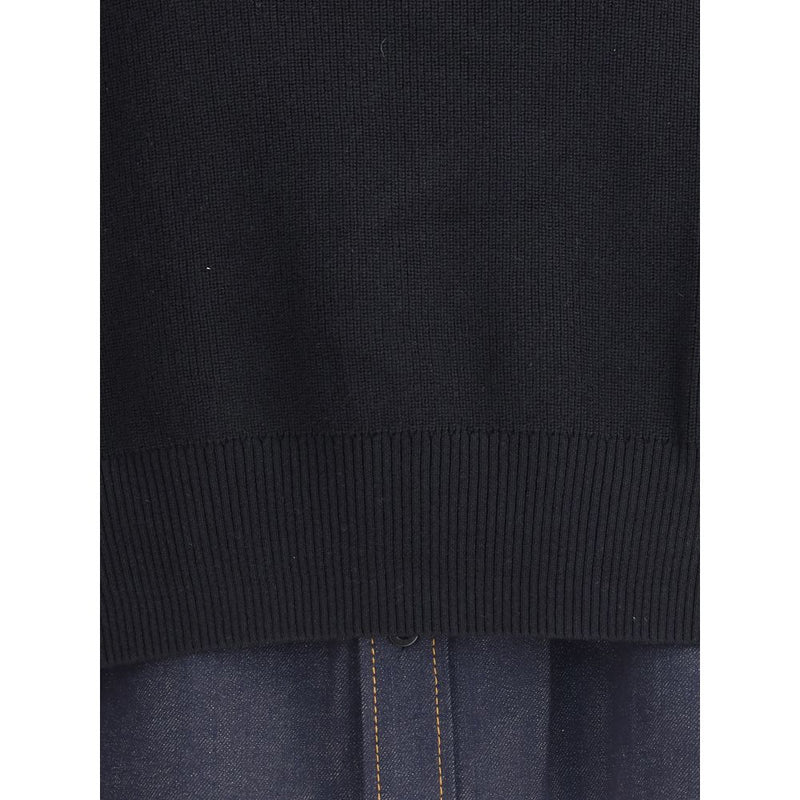 Denim detail Sweater Sacai