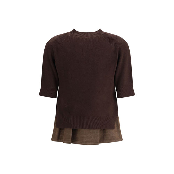 Denim detail Sweater Sacai