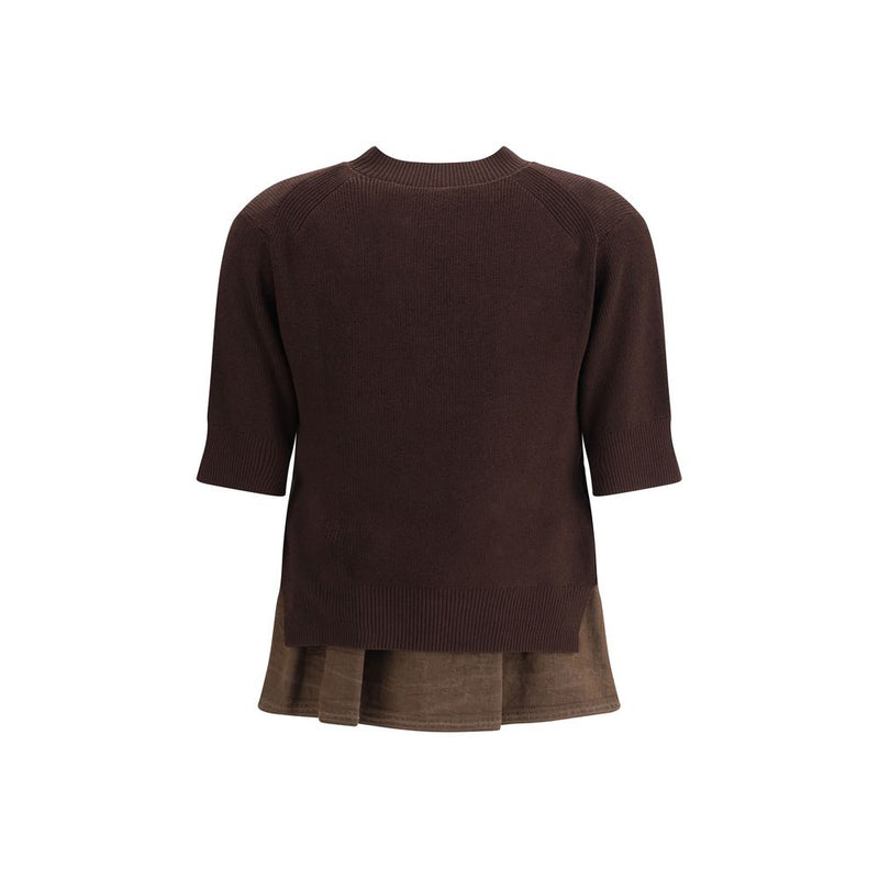 Denim detail Sweater Sacai