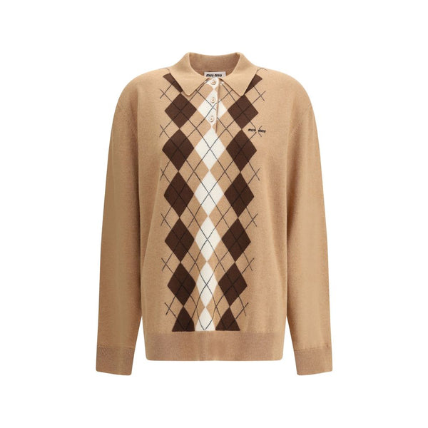Diamond pattern polo Sweater Miu Miu