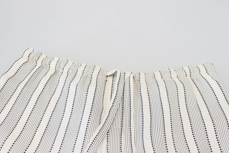 White Stripes Silk Lounge Trouser Pants Dolce & Gabbana