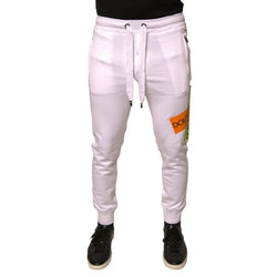 White Logo Tape Jogger Cotton Sweatpant Pants Dolce & Gabbana