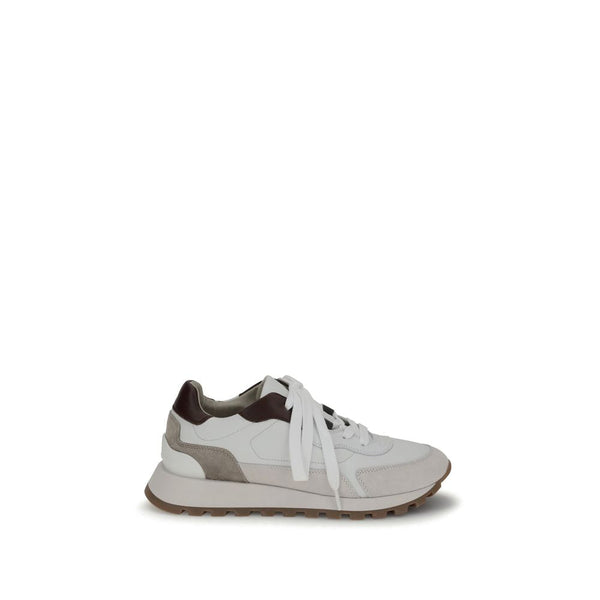 Leather Sneakers with shiny details Brunello Cucinelli