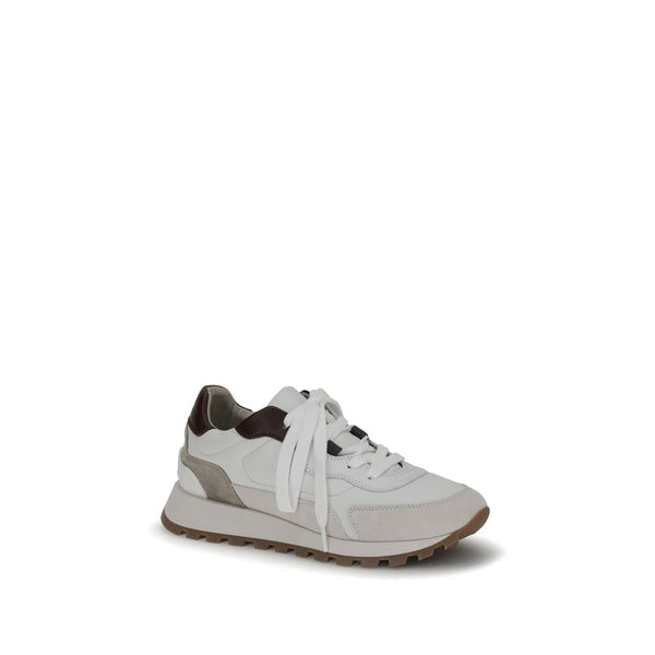 Leather Sneakers with shiny details Brunello Cucinelli