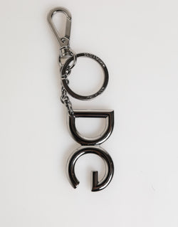 Silver Brass DG Logo Metal Keychain Holder Men Keyring Dolce & Gabbana