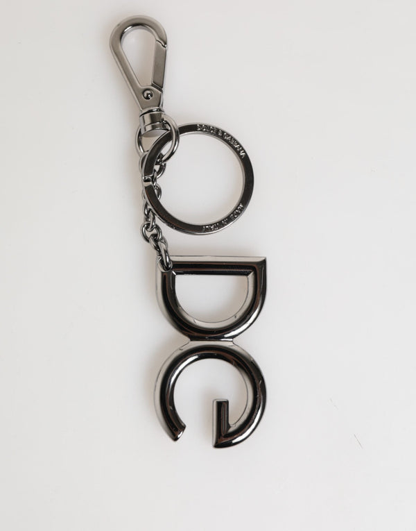 Silver Brass DG Logo Metal Keychain Holder Men Keyring Dolce & Gabbana