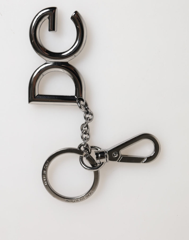 Silver Brass DG Logo Metal Keychain Holder Men Keyring Dolce & Gabbana
