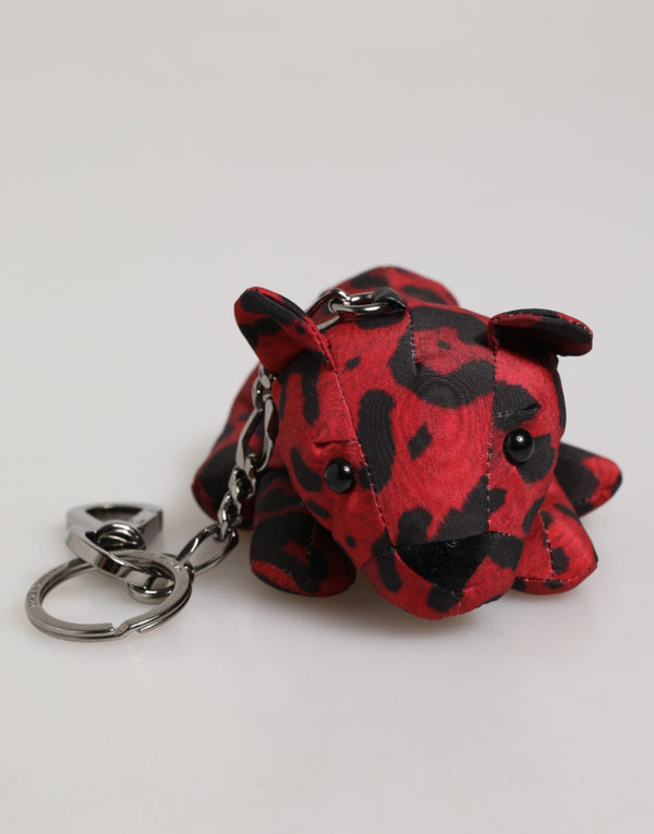 Red Black Polyester Animal Silhouette Keychain Keyring Dolce & Gabbana