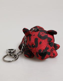 Red Black Polyester Animal Silhouette Keychain Keyring Dolce & Gabbana