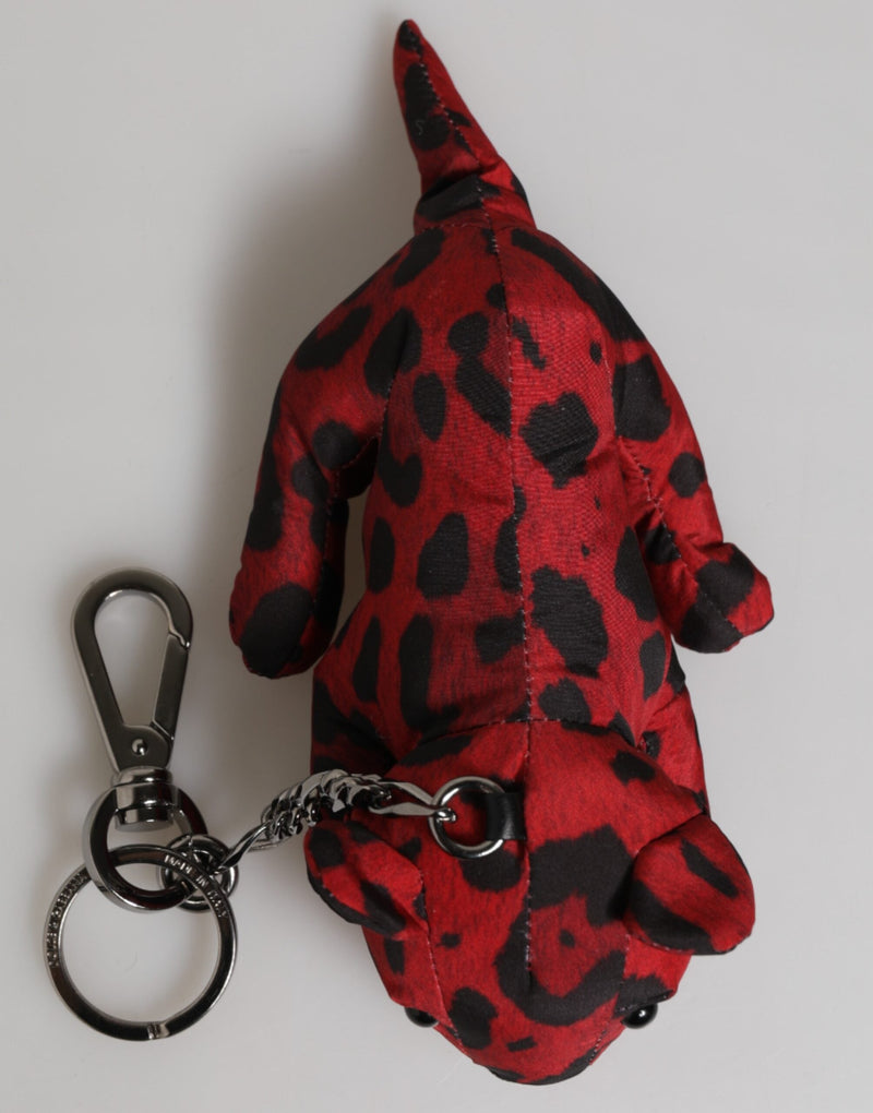 Red Black Polyester Animal Silhouette Keychain Keyring Dolce & Gabbana