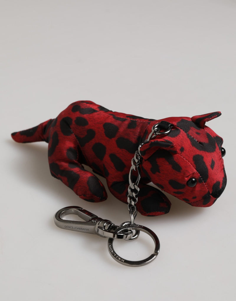 Red Black Polyester Animal Silhouette Keychain Keyring Dolce & Gabbana