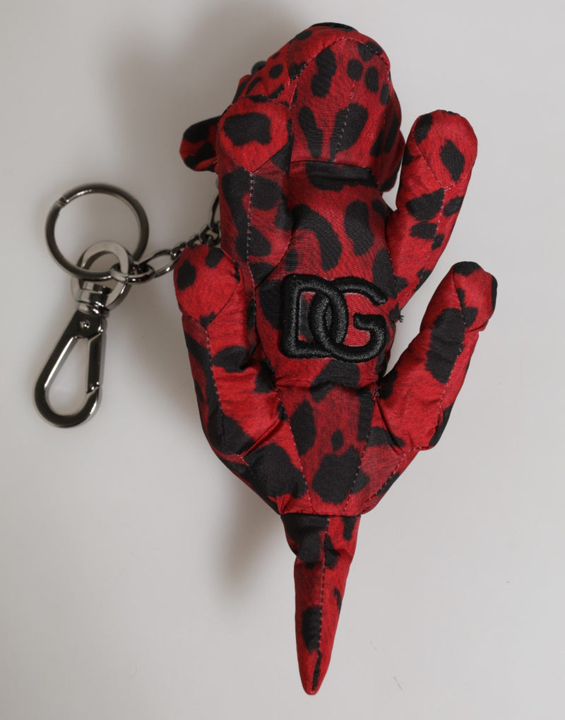 Red Black Polyester Animal Silhouette Keychain Keyring Dolce & Gabbana