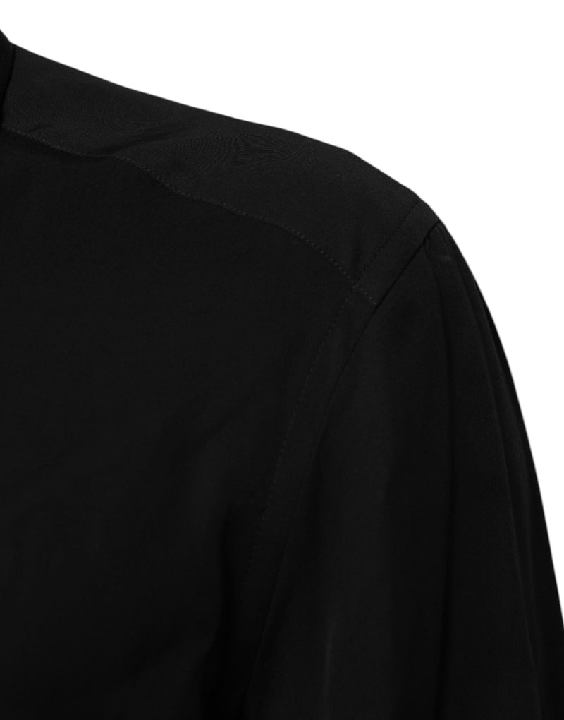 Black Viscose Long Sleeve Formal Dress Shirt Dolce & Gabbana