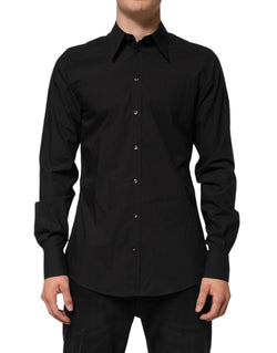 Black MARTINI Slim Fit Dress Formal Men Shirt Dolce & Gabbana