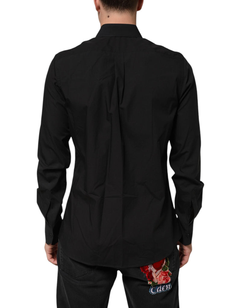 Black MARTINI Slim Fit Dress Formal Men Shirt Dolce & Gabbana