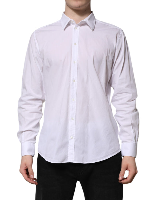 White Cotton STAFF Long Sleeves Forma Shirt Dolce & Gabbana