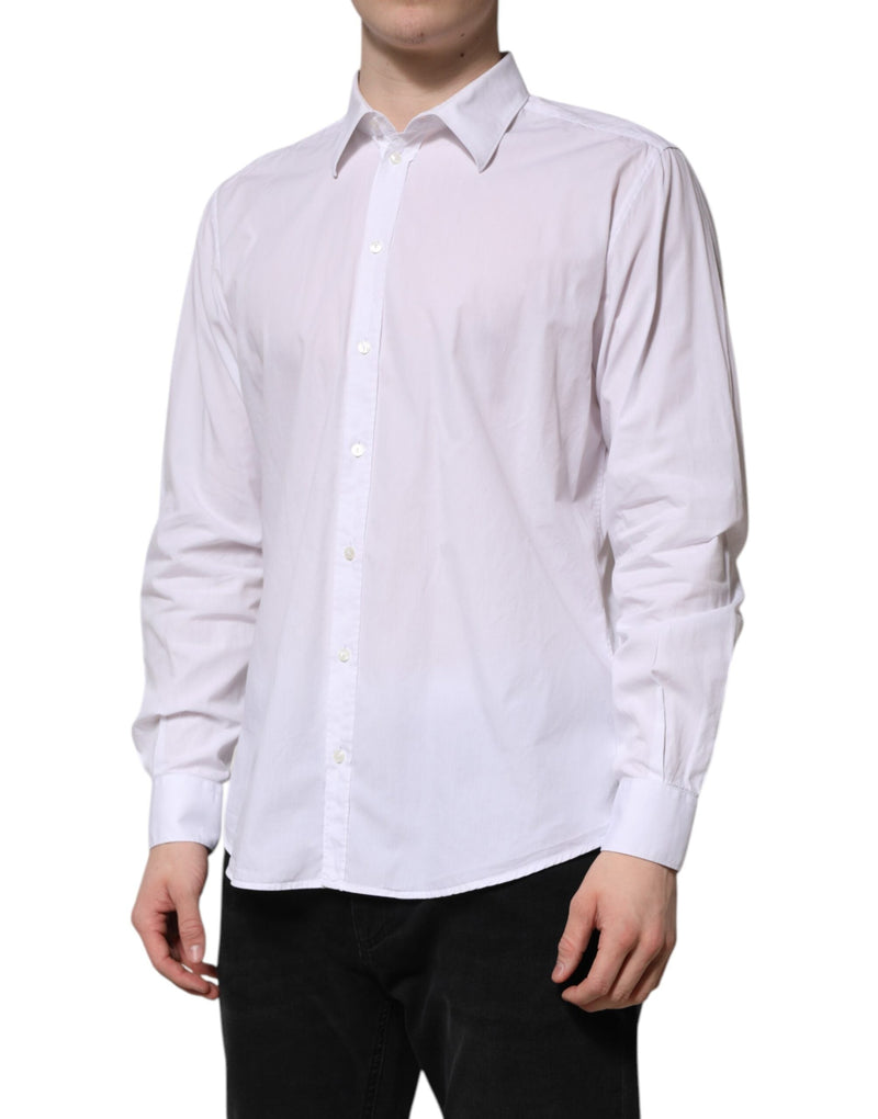 White Cotton STAFF Long Sleeves Forma Shirt Dolce & Gabbana