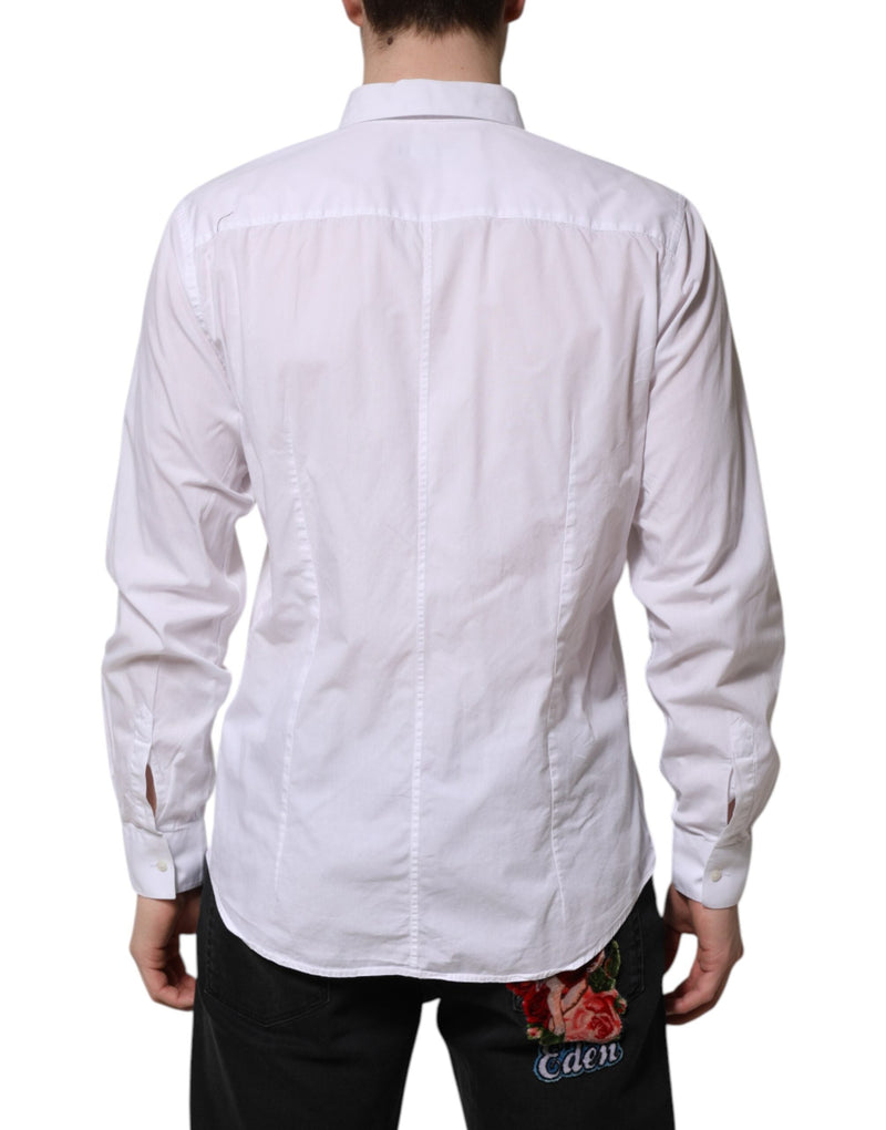 White Cotton STAFF Long Sleeves Forma Shirt Dolce & Gabbana