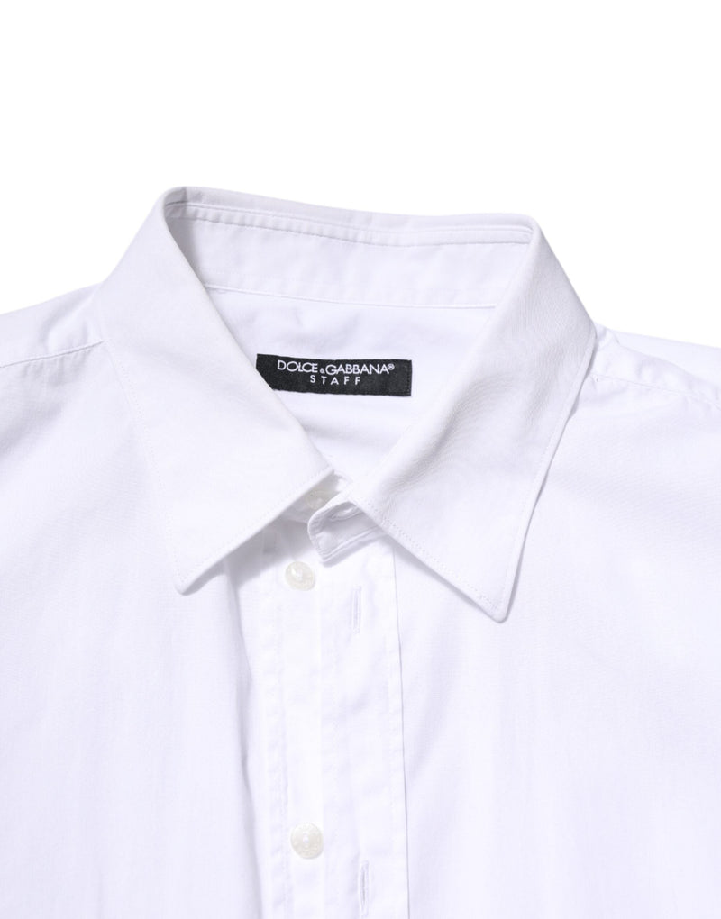 White Cotton STAFF Long Sleeves Forma Shirt Dolce & Gabbana
