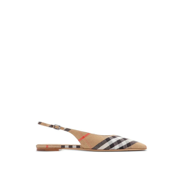 Check Birdie Slingback Ballerina Flats Burberry