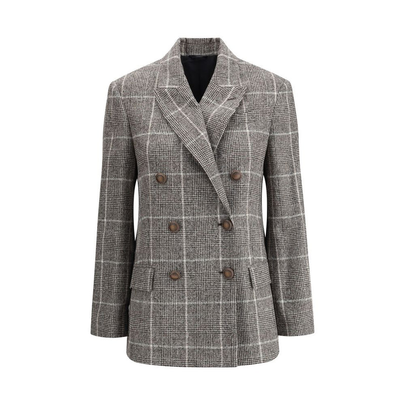 Alpaca and wool Prince de Galles Blazer Brunello Cucinelli